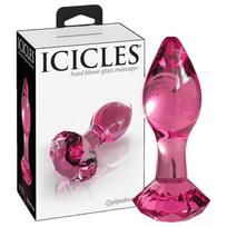 Icicles No. 79 - stiklinis analinis kaištis - kūgio formos - rožinis