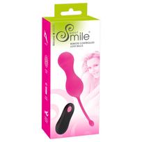 SMILE meilės rutuliukai - dėvimas akumuliatorinis radijo bangomis valdomas vibruojantis kiaušinėlis (rožinis)