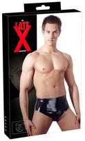 Latex vyriškos apatinės kelnaitės su vidiniu kūginiu analiniu dildo (juodos) - XL
