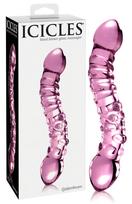Icicles No. 55 - dvigubas G taško stiklinis dildo - rožinis
