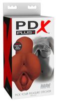 PDX Pick Your Pleasure - 2 viename realistiškas masturbatorius (rudas)