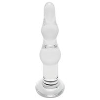 Rimba Dolly - analinis stiklinis dildo - bangos forma - permatomas
