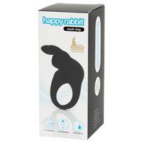 Happyrabbit - vibruojantis penio žiedas - įkraunamas - juodas