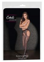 Cottelli Legwear - atviros blizgios pėdkelnės - juodos (S-L)