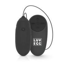 LUV EGG - dėvimas akumuliatorinis, nuotolinio valdymo vibruojantis kiaušinėlis (juodas)