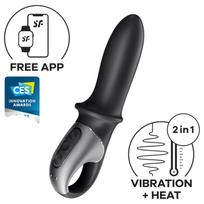 Satisfyer Hot Passion - programėle valdomas įkaitinamas analinis vibratorius (juodas)
