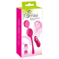 SMILE meilės kamuoliukai - dėvimas radijo bangomis valdomas vibruojantis kiaušinėlis - 82 g (rožinis)