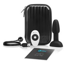 b-Vibe Rimming - analinis vibratorius su besisukančiomis granulėmis - juodas