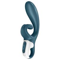 Satisfyer Hug Me - programėle valdomas vibratorius su klitorio atšaka (mėlynas)