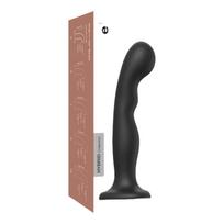 Strap-on-me - dildo su dirželiu - lenktas, su siurbtuku - juodas
