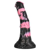 Bad Horse - silikoninis arklio penio dildo - 18 cm (juoda-rožinė)
