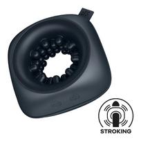 Satisfyer Ring Stroker - vibruojantis masturbatorius - įkraunamas - juodas