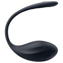 Satisfyer Ribbed Petal - nešiojamas radijo bangomis valdomas vibruojantis kiaušinėlis (juodas)
