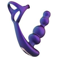 Hueman Stellar Force - analinis vibratorius ir penio žiedas (violetinės spalvos)
