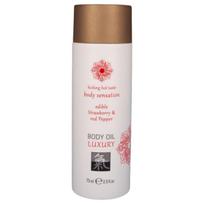HOT - Shiatsu Luxury - valgomasis masažo aliejus - braškių ir raudonojo vyno skonio (75 ml)