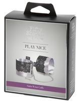 Fifty Shades of Grey - rankų antrankiai - satinas - sidabriniai