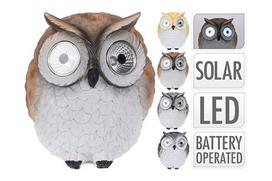 LED lauko šviestuvas - dekoracija PELĖDA, įkraunama saulės energija, 14x14,5x15x5cm