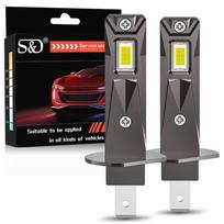 2vnt H1 LED priekinių žibintų lemputės Mini Canbus H1 Led lempa 15000LM 30W CSP automobilio priekiniam žibintui be ventiliatoriaus DRL šviesos automatiniai diodiniai rūko žibintai 12V 6000K balta H1