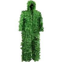 Ghillie kostiumas, Ghillie gobtuvas paukščių medžioklei, Ghillie kostiumas, lapų miško maskavimosi kostiumėlis, žalių lapų medžioklės kostiumas žalia