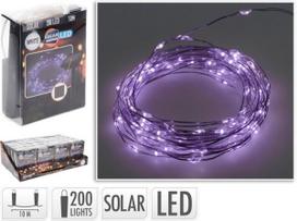 Lauko girlianda, įkraunama saulės energija, 200 LED, šaltai baltos sp., 10+2 m