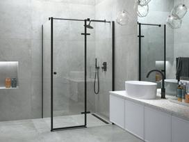 Stačiakampė dušo kabina Besco Pixa Black, 100x80,100x90,120x80,120x90 x 195 cm