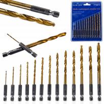 Grąžtų rinkinys su Hex 6.3 mm (1/4") galu, 13vnt. 1.5 MM - 6.5 MM