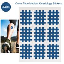 20pcsset Cross Tape Medical Kinesiology Stickers Sports Papers Blue