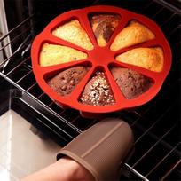 Silikoninė forma kepimo įrankiai nelipni 8 ertmės Skonas DIY Fondantas Tortas Pica Mėnulio pyragas Silikoninė forma raudona