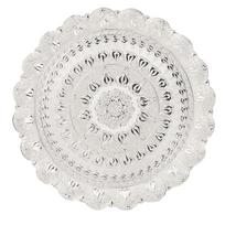 Turkish Tea Coffee Serving Tray Vintage Style Embossed Pattern Round Coffee Plate for Bar Outdoor sidabras