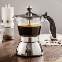 Espreso virimo kavinukas su kristaliniu plastikiniu viršumi Moka kavinukas 4/6 puodeliai Nerūdijančio plieno Itališkas Mocha kavos virimo kavinukas Kempingui 200ML/300ML