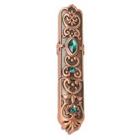 Vintage Needle Case Set Rhinestone Carved Pattern Fashionable Sewing Needles Storage Tube Needle rožinio aukso spalvos