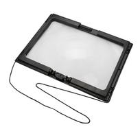 Sulankstomas itin plonas A4 viso puslapio didinamasis stiklas su 3x didinimu, 4 LED lemputės skaitymui