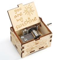 You Are My Sunshine Manual Carved Music Box Multifunctional Classic Wooden Melody Box Vintage Decorative Music Box Birthday Gift CHINA