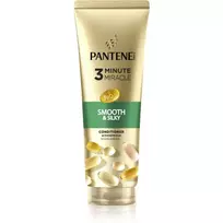Pantene 3 Minute Miracle Smooth&Silky giliai maitinantis 3 minučių poveikio kondicionierius pažeistiems plaukams 220 ml