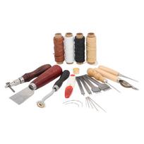 Leather Crafting Tools Hand Made Leather Bags DIY Repair Tools Kits for Stitching Punching Cutting brown