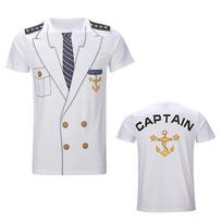 Tamsiai mėlyni uniforminiai kostiumai Cosplay Juokingi T-shirt vyrams Seksualūs moterims Kapitonų marškinėliai Uniforminiai viršutiniai drabužiai S
