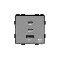 Greito krovimo rozetė su USB+C+C jungtimis Feelspot, 65 W, pilka