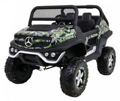 Dvivietis vaikiškas elektromobilis Mercedes Benz Unimog, žalias