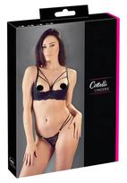 Cottelli - atvira liemenėlė su dirželiais ir žiedais - juoda - tanga - 80B/M
