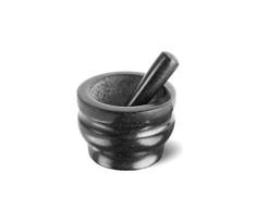 Cole&Mason - Granito skiedinys su grūstuvu GRANITE diametras 14 cm granito/juoda