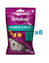 WHISKAS Energija ir gyvybingumas 8 x 45 g – skanėstas su vištiena katėms.
