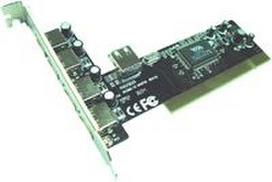 ENCORE USB 2.0 PCI card, 4ext port + 1int. port, ENLUSB2-5PCI-BR