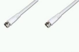 ASSMANN Sat Antenna Cable, F/M to F/M, Straight, double shielded, Braiding 96×0.12, 90DB Length 2.0M, white, AK-SAT-002-S