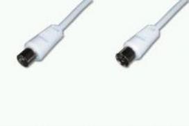 ASSMANN TV Antenna Cable, IEC/M to IEC/F, Straight, 9.5MM, double shielded, Braiding 96×0.12, 90DB Length 5.0M, white
