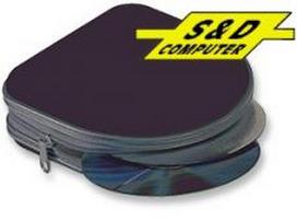 Manhattan Elastic CD case for 24 CD/DVD, with zipper, black, 429948