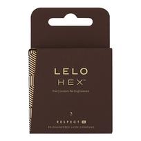 LELO HEX Respect XL, 3 vnt. Dideli prezervatyvai