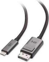 "Cable Matters Premium" pintas USB C DisplayPort kabelis 8K 60Hz 1,8 m (USB C į DisplayPort kabelis, USB C į DisplayPort 1.4) su 4K @ 120Hz, pilkos spalvos - suderinamas su "Thunderbolt 4" / USB 4