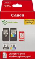 "Canon" PG-540 / CL-541 originalios rašalo kasetės, 2 vnt. (1 x juoda, 1 x spalvota), įskaitant 50 lapų 4x6 "Canon" fotopopieriaus - kartono pakuotė
