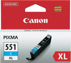 "Canon" XL rašalo bakelis CLI 551 °C, 665 psl. žydros spalvos 6444B001