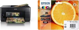 "Epson Expression Premium XP-7100" daugiafunkcinis spausdintuvas "3-in-1" (skenavimas, kopijavimas, "WiFi", "Ethernet"), juodas ir originalus 33XL oranžinis rašalas, 5 spalvų pakuotė
